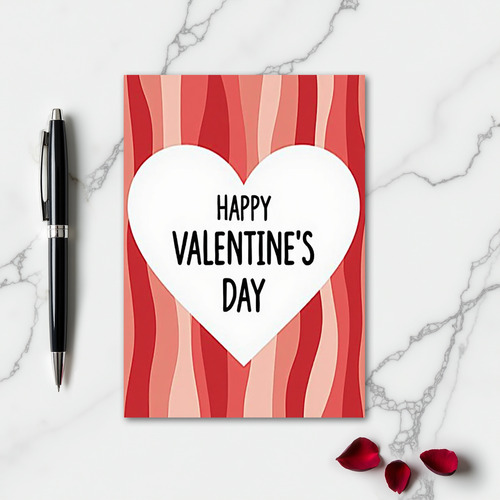 Romantic Red Heart Valentines Card
