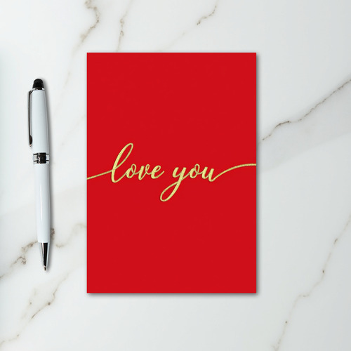Romantic Red Love You Card