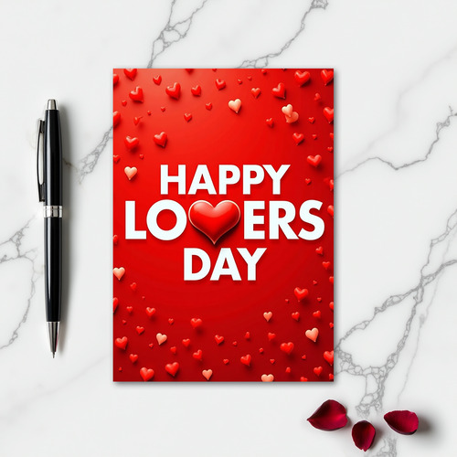 Romantic Red Lovers Day Card
