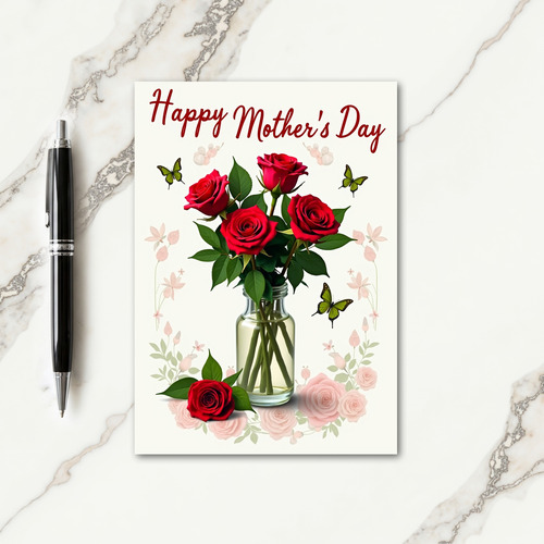 Romantic Rose Mothers Day Card