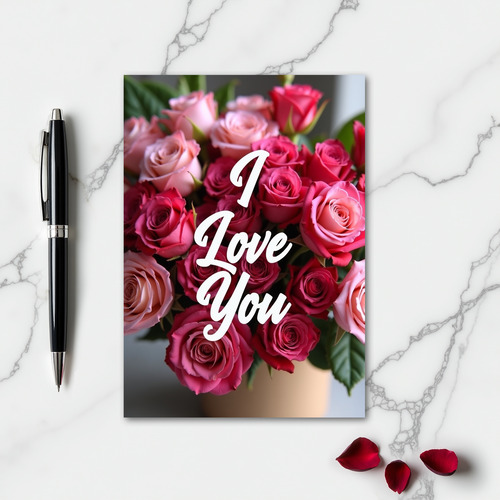 Romantic Roses I Love You Card