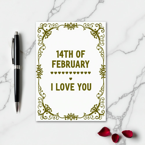 Romantic Scroll I Love You Card