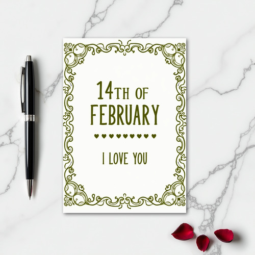 Romantic Scrollwork I Love You Card