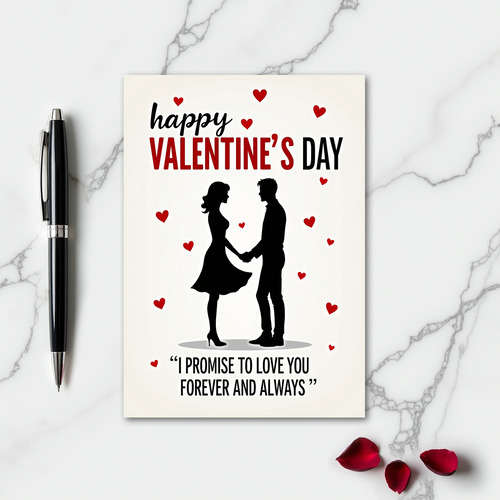 Romantic Silhouette Valentines Card