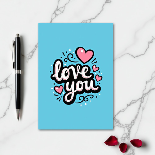 Romantic Smooth Hearts Love Card