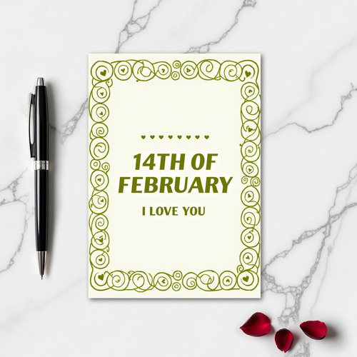 Romantic Swirl Heart Love Card