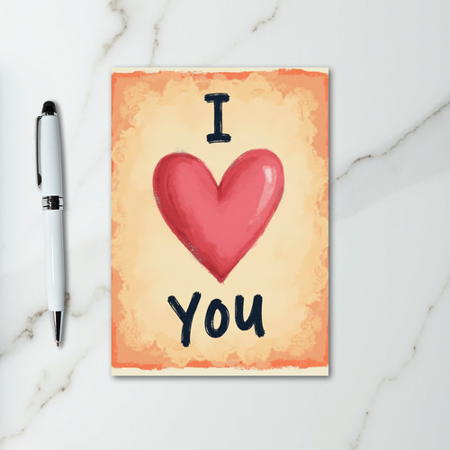 Romantic Textured Heart I Love You Card
