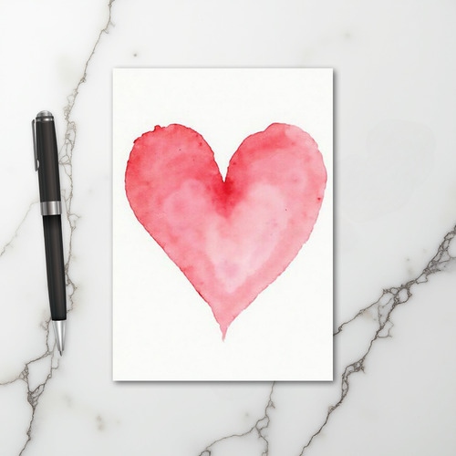 Romantic Watercolor Heart Card
