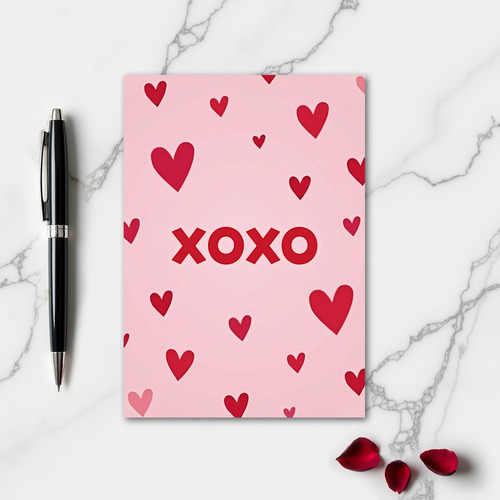 Romantic Xoxo Hearts Love Card