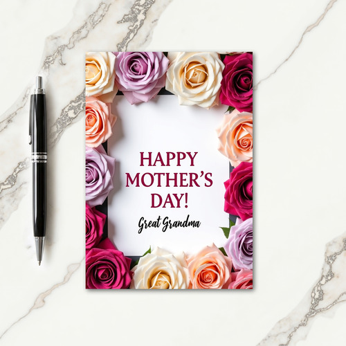 Rose Adorned Grandmas Day Card