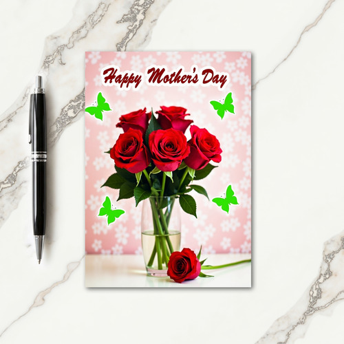 Rose And Butterfly Mothers Card