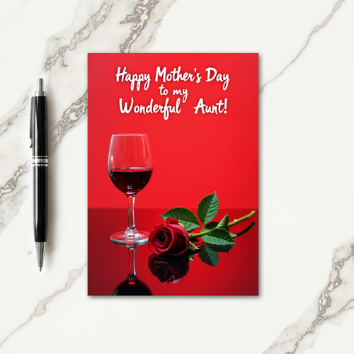 Rose And Wine Mothers Day Card