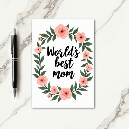 Rose And Wishes Greeting Card