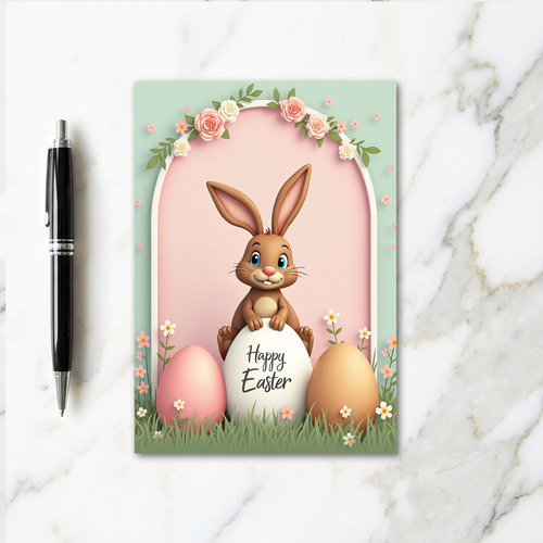 Rose Arch Easter Bunny Card
