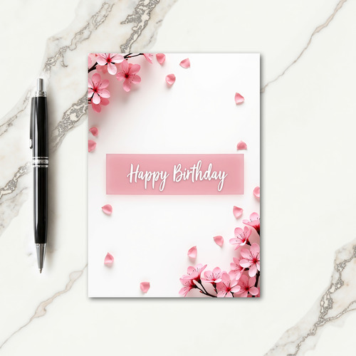 Rose Banner Birthday Card