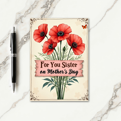 Rose Banner Mothers Day Card
