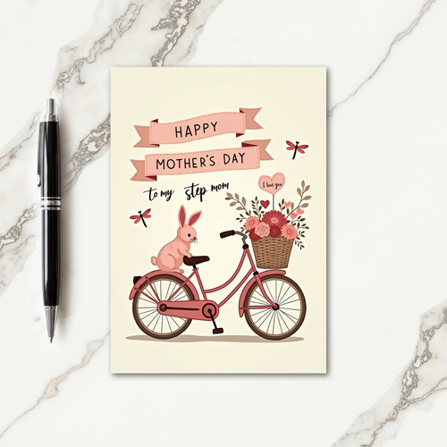 Rose Bicycle Mothers Day Card