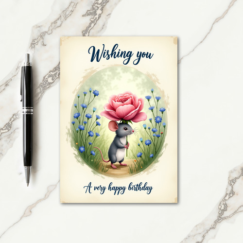 Rose Birthday Creature Card