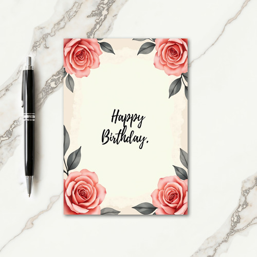 Rose Birthday Joy Card