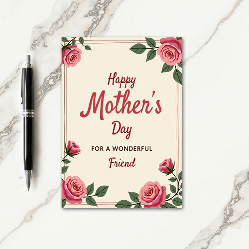 Rose Bouquet Mothers Card