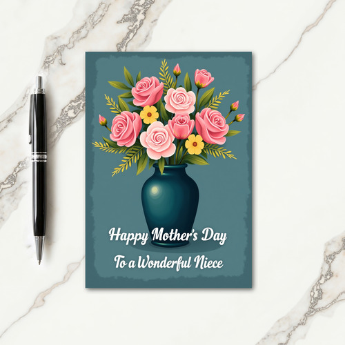 Rose Bouquet Mothers Day Wish Card