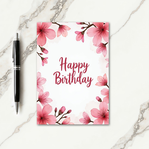 Rose Bud Birthday Art Card
