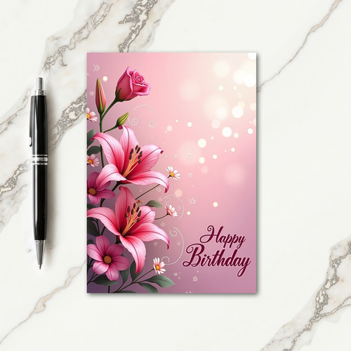 Rose Bud Birthday Card