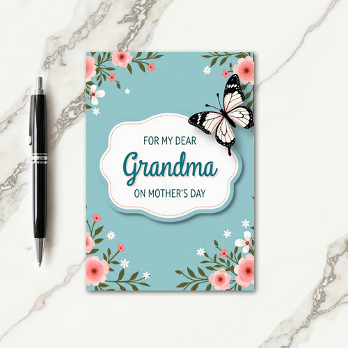 Rose Butterfly Mother Card