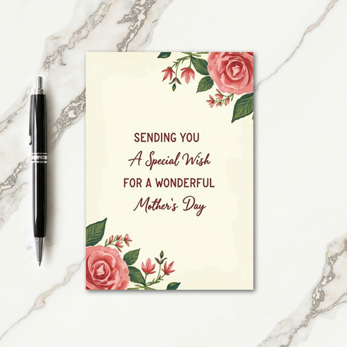 Rose Coral Mothers Day Art Card