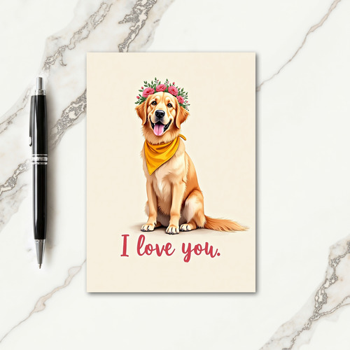 Rose Crown Dog Mothers Day Card