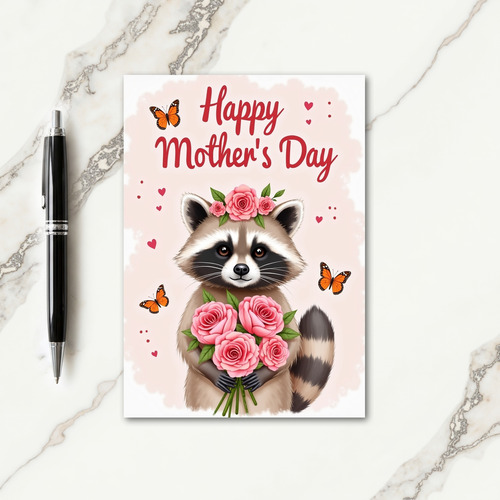 Rose Crowned Critter Mothers Day Card