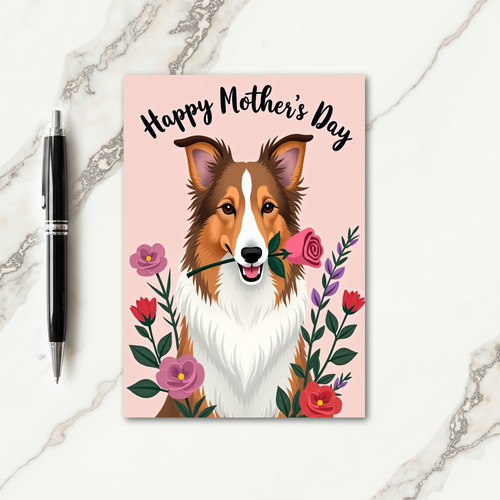 Rose Dog Mothers Day Art Card