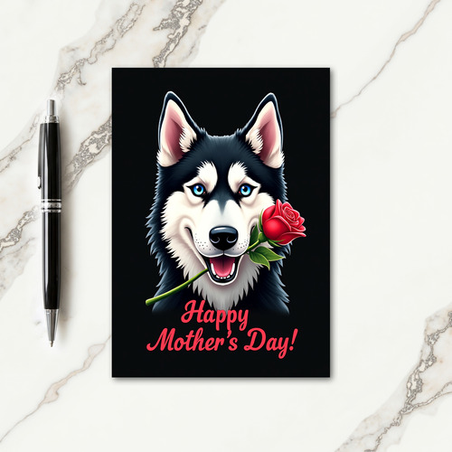 Rose Dog Mothers Day Portrait Card