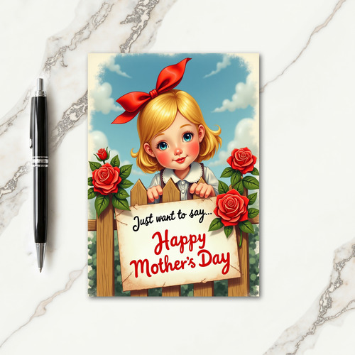 Rose Fence Mothers Day Card