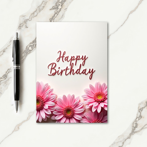 Rose Glitter Birthday Card