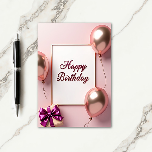 Rose Gold Birthday Card