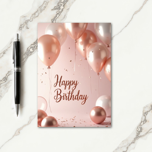 Rose Gold Birthday Spheres Card