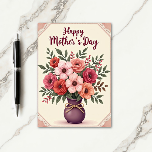 Rose Gold Mothers Day Frame Card