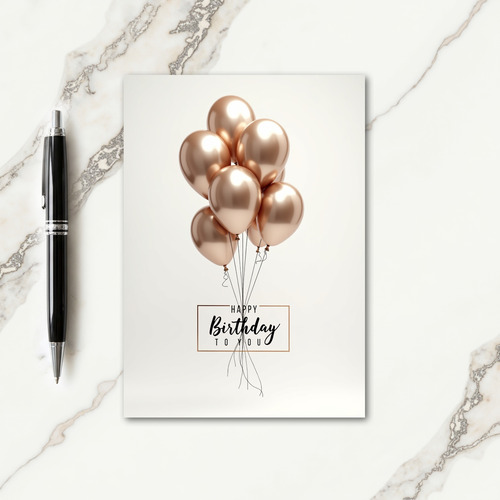 Rose Gold Sphere Birthday Card