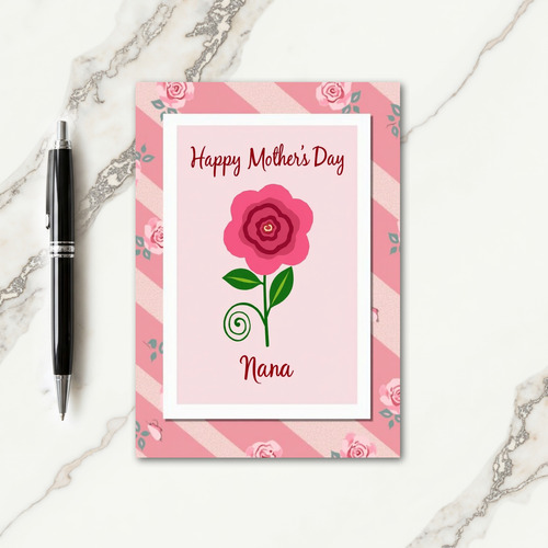 Rose Graphic Nana Mothers Day Card