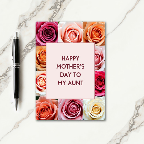 Rose Grid Aunts Day Wish Card