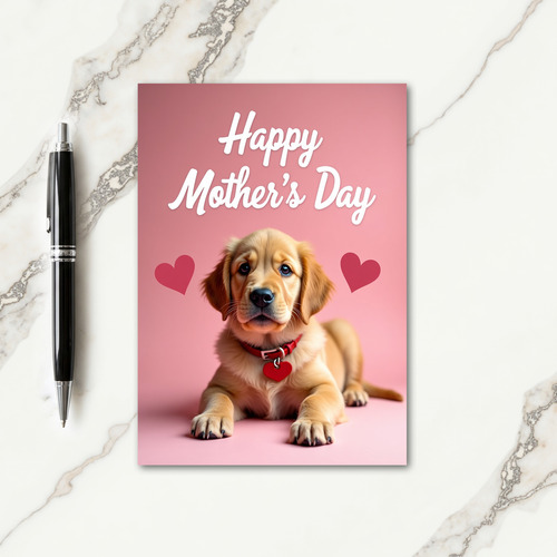 Rose Heart Puppy Love Card
