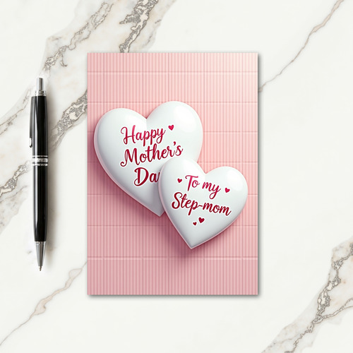 Rose Heart Step Mom Day Card