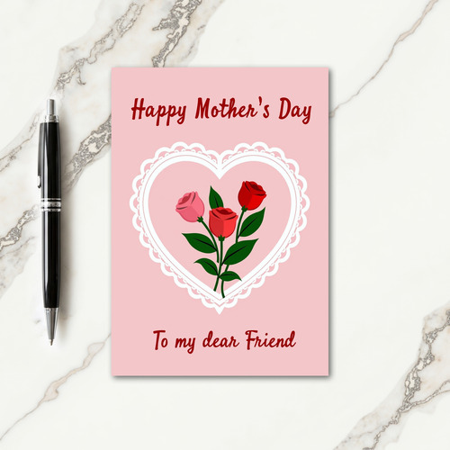 Rose Hued Mothers Day Art Card