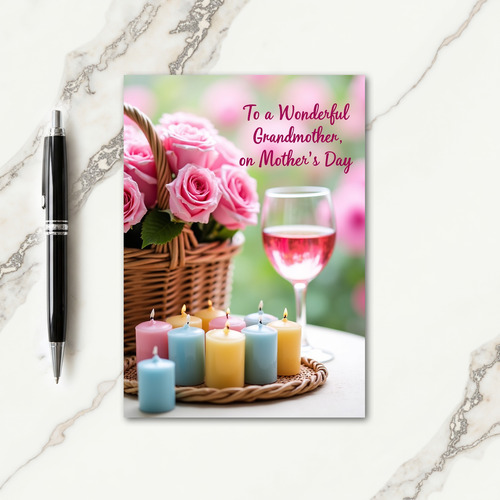 Rose Hued Mothers Day Glass Card