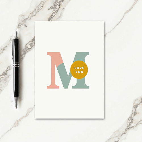 Rose Initial Mothers Day Card