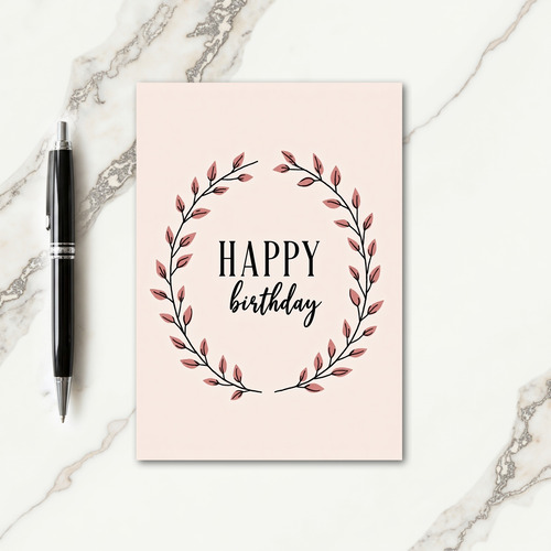 Rose Leaf Birthday Card