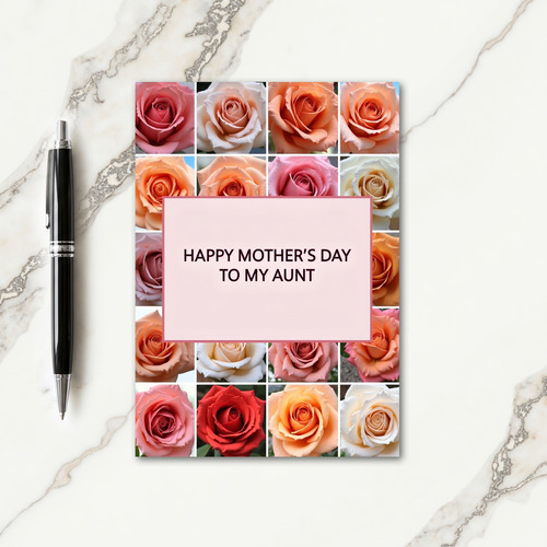 Rose Mosaic Aunt Mothers Day Card