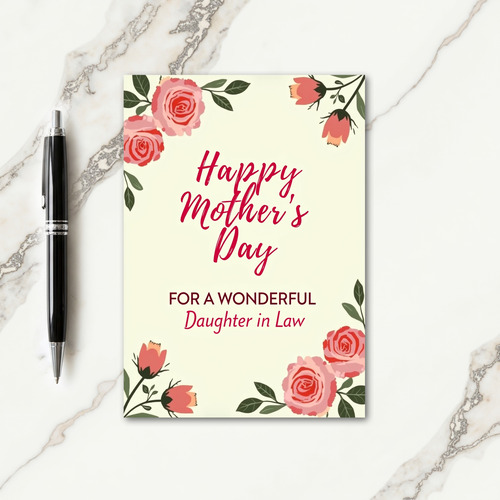 Rose Mothers Day Daughter In Law Card