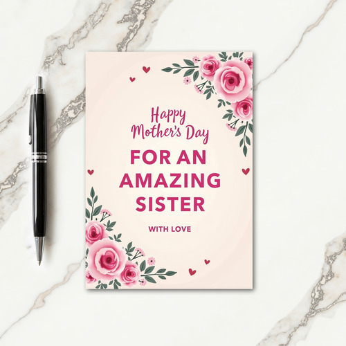 Rose Mothers Day Sister Card